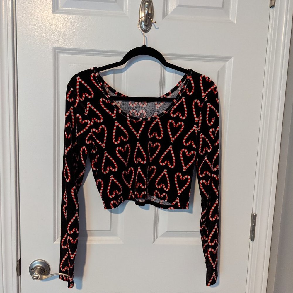 Xhilaration Velvet Christmas Crop Top
